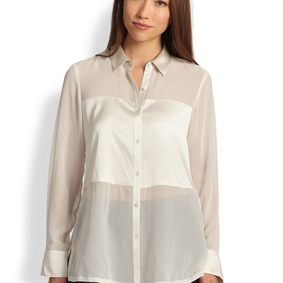 Eileen Fisher Tops - Eileen Fisher Silk and Satin Long Sleeve Blouse
